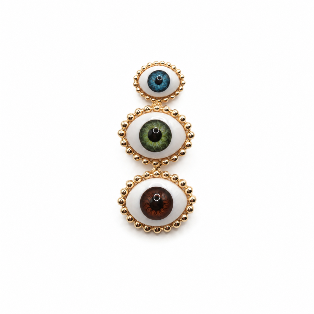 Anillo triple ojito tres colores ajustable