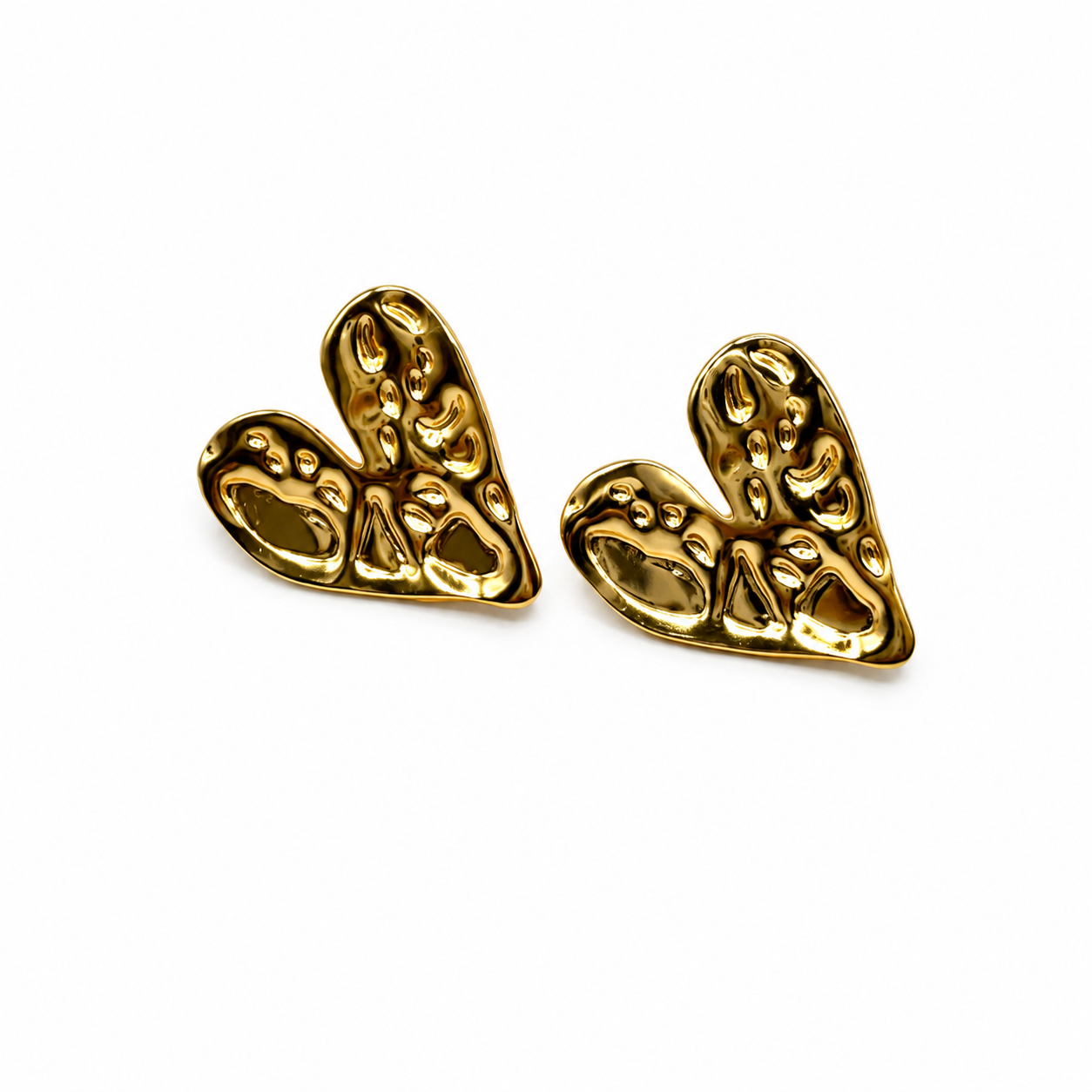 Arete dorado corazón